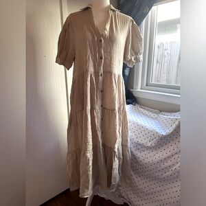 Tan 4 tier dress.